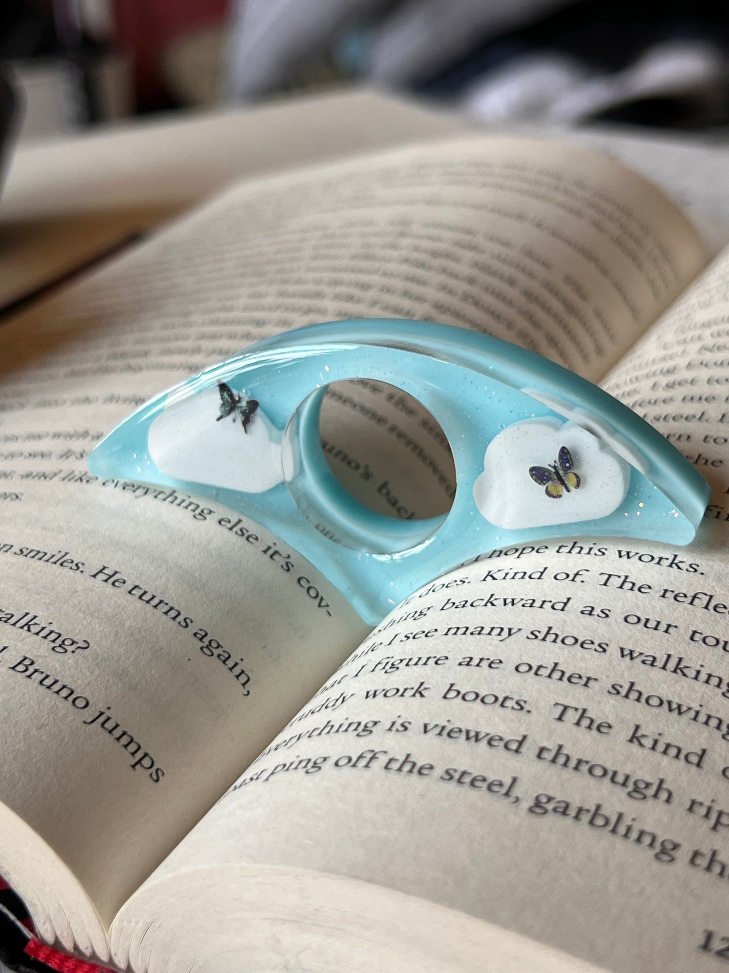 Book Page Holder | Single | Cloud and Butterfly Design